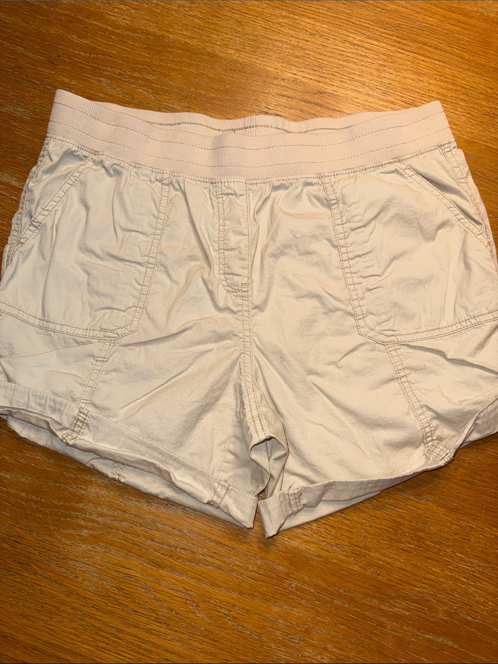 Ron Jon Cream Elastic-Waist Athletic Shorts